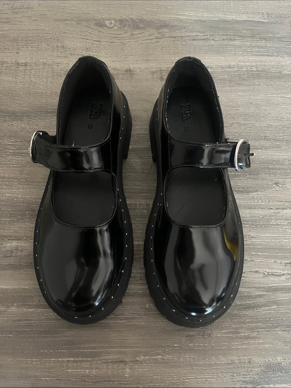 Zara Black Patent Mary Jane Shoes for Kids